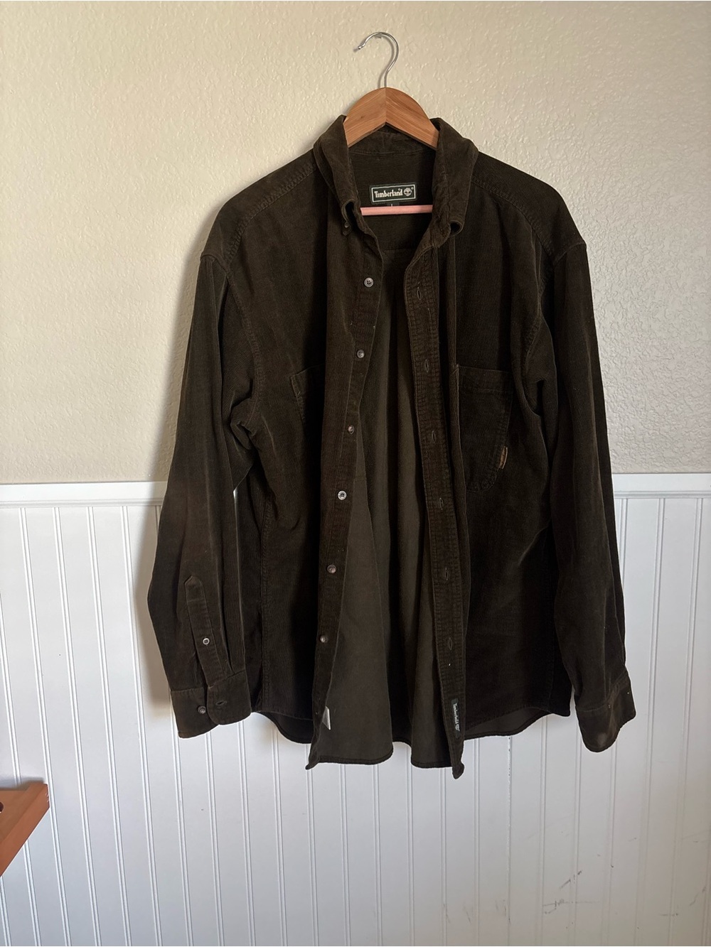 Timberland Olive Green Corduroy Shirt Jacket